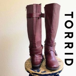 Wide Calf Torrid Riding Boots in Maroon -9 W